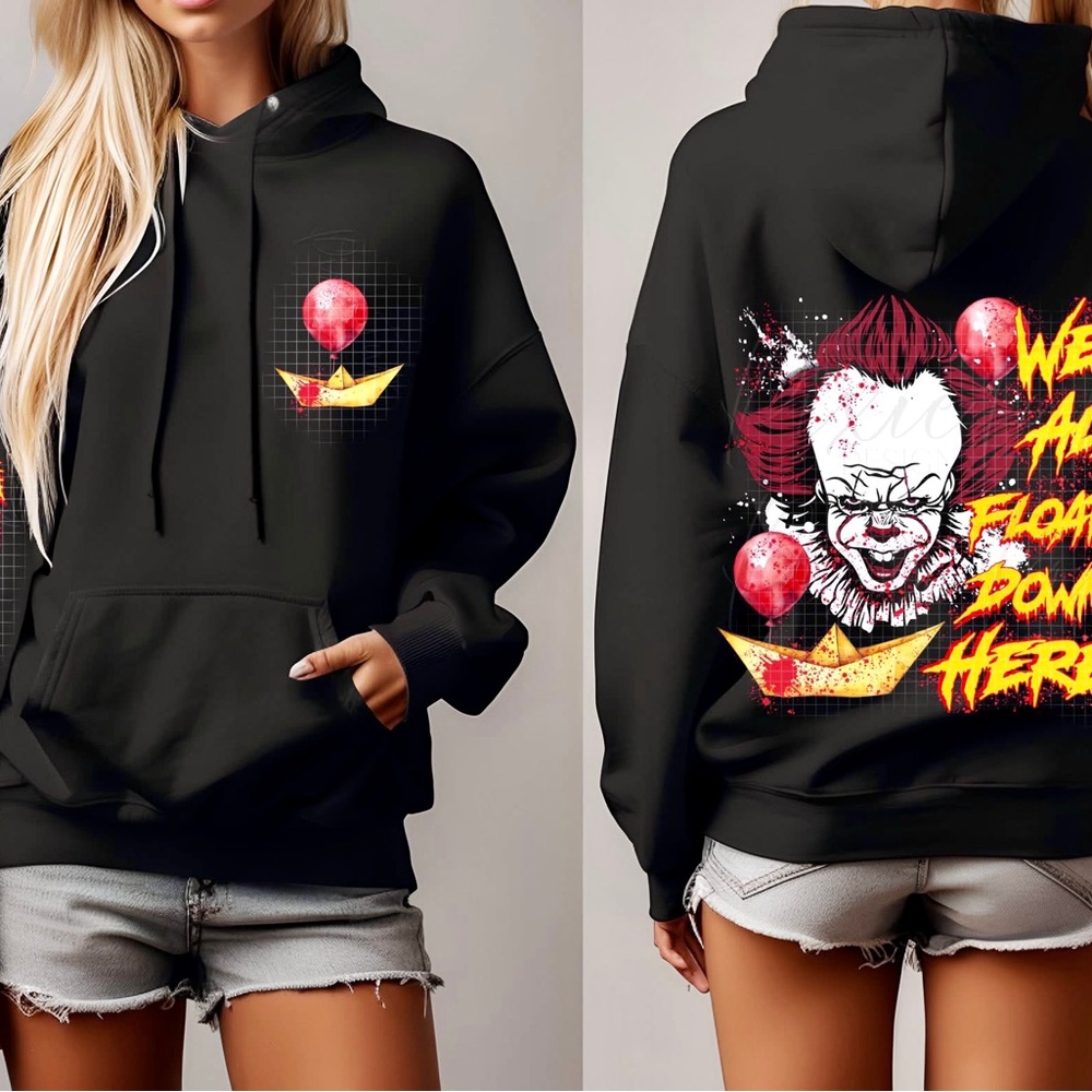 Horror Float Unisex Hoodie Sizes Small-3X